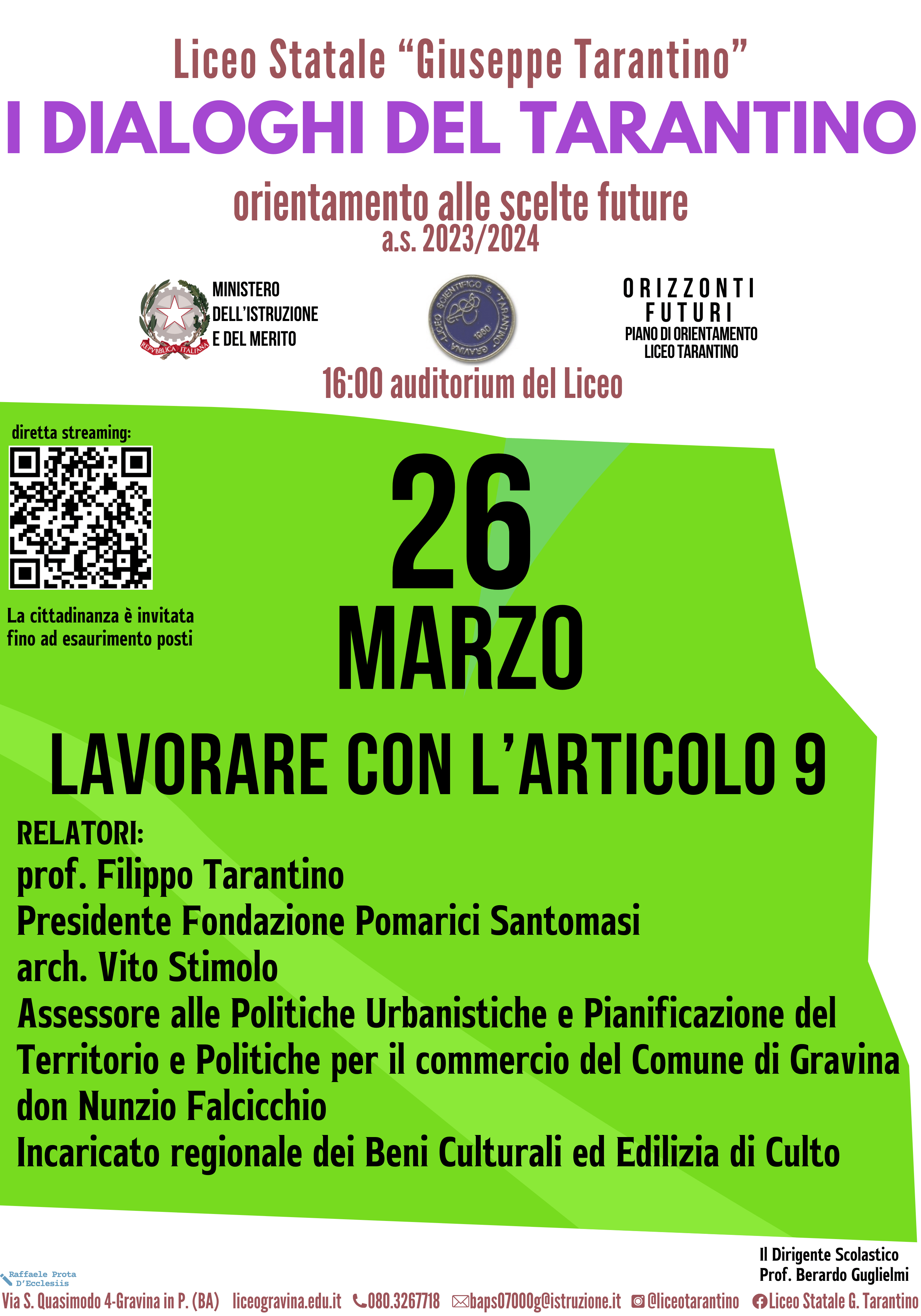 DIALOGHI DEL TARANTINO: LAVORARE CON L’ARTICOLO 9